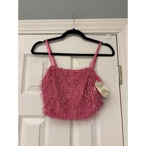 NWT ALTAR'D STATE FEATHER FUZZY TUBE TOP SIZE M PREPPY SCHOOLGIRL CLUELESS Y2K